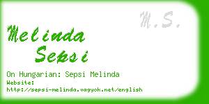 melinda sepsi business card